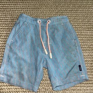 johnnie-O Kids Blue and Orange Swim Trunks